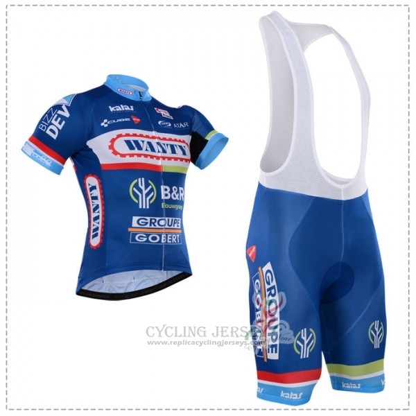 2018 Cycling Jersey Wanty Blue Short Sleeve Salopette